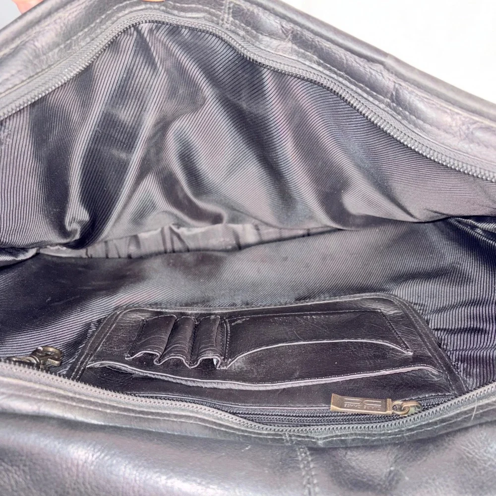 Claire Chase‎ Executive Computer Briefcase Leather Black 16x13x7.5 Professional